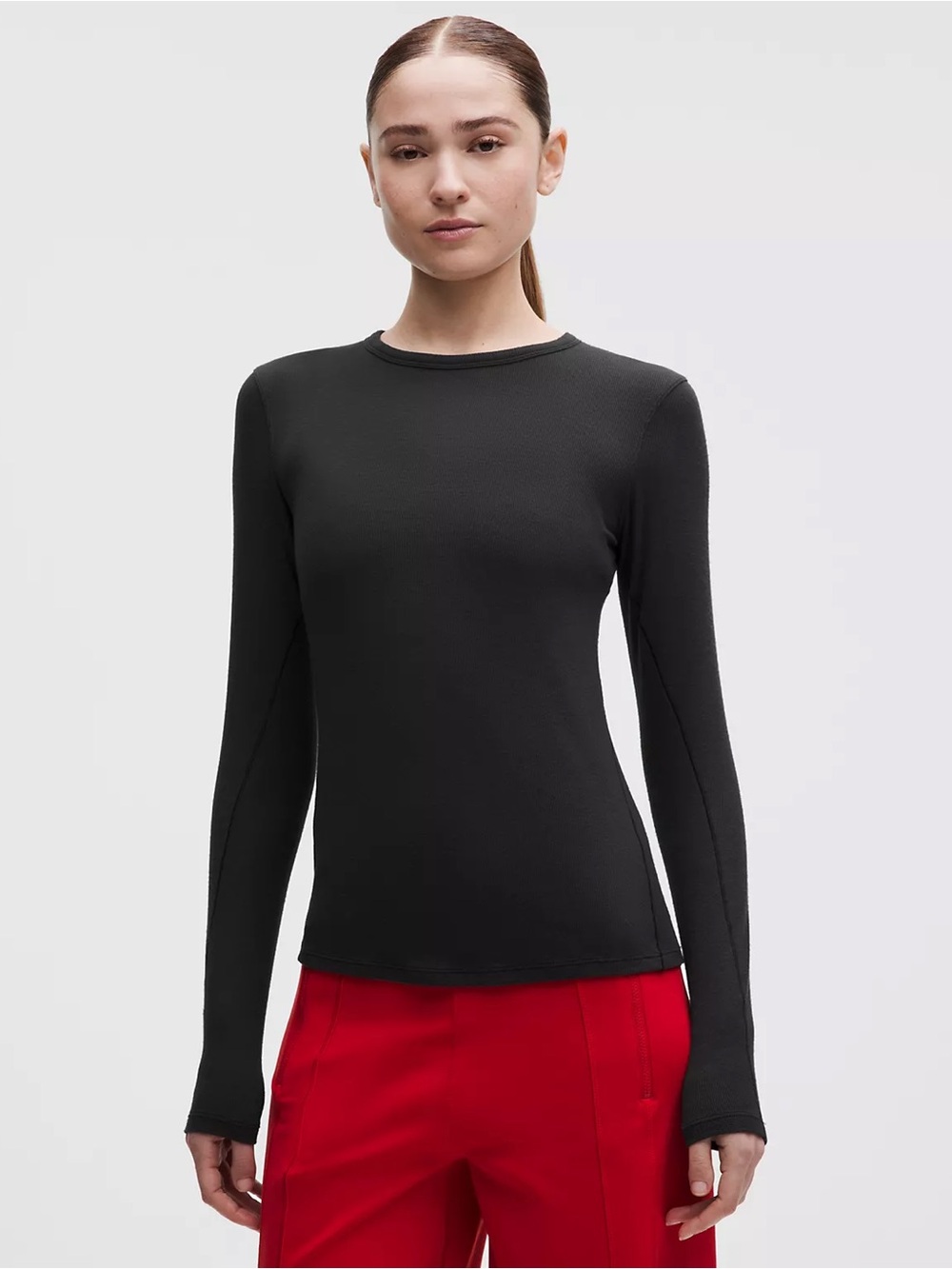 lululemon athletica Hold Tight Black Long Sleeve Crew Top
